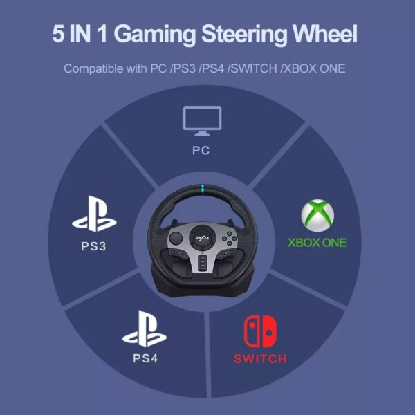 Racing Wheel PXN - V9 PRO Brand New Racing Game Steering Wheel with Responsive Gear and Pedals Compatible for PS5, PC , PS3 , PS4 , XBOX ONE , XBOX360 - Image 3