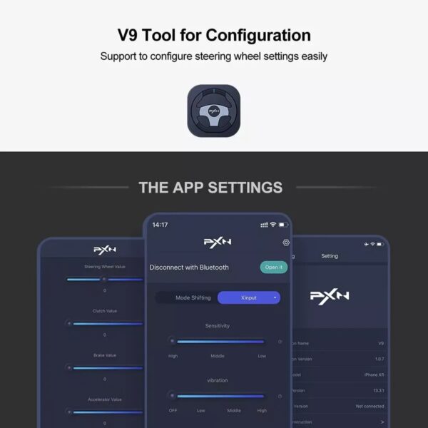 Racing Wheel PXN - V9 PRO Brand New Racing Game Steering Wheel with Responsive Gear and Pedals Compatible for PS5, PC , PS3 , PS4 , XBOX ONE , XBOX360 - Image 6