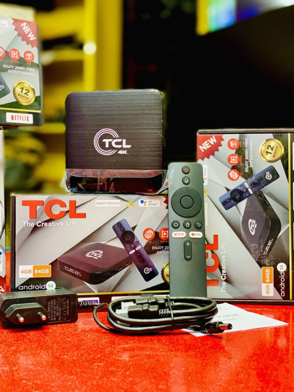 GTEL TCL TV BOX with Voice remote and TV and Netflix for lifetime Latest Andriod  forever tv