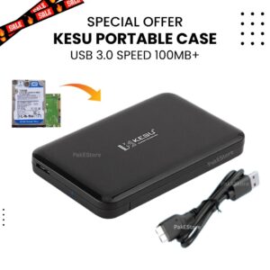 KESU Orignal USB 3.0 Portable 2.5" Hard Drive/SSD Case – Ultra Fast 100MB/s Speed