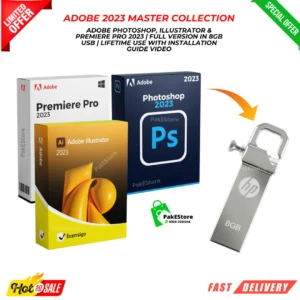 Adobe 2023 Master Collection – Photoshop, Illustrator & Premiere Pro (Lifetime Activated – USB Edition)