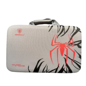 PS5 Slim Travel Bag Hardshell Carrying Case Spiderman Edition Grey