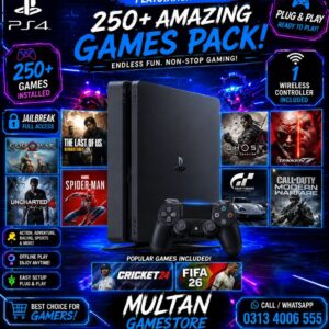 PlayStation 4 Slim Jailbroken 1TB with 25 Pre-Installed Games & 1 Wireless Controller