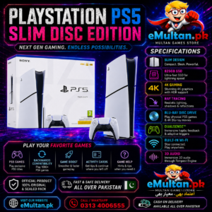 Sony PlayStation 5 Slim Disc Edition (1TB SSD) – Original Sealed Pack by eMultan.pk