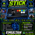 Arcade Stick Controller – USB Fighting Game Joystick with Responsive Buttons | EMULTAN Games Store