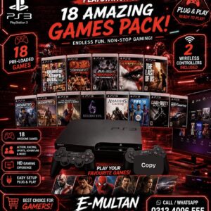 Jailbroken PlayStation 3 Slim with Games & Wireless Controller