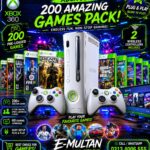 Xbox 360 (FAT) offline edition JTAG 200 Games included 2 Wireless Controllers