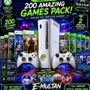 Xbox 360 (FAT) offline edition JTAG 200 Games included 2 Wireless Controllers