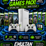 Xbox 360 Offline JTAG 1TB HDD with 200 Games & 2 Wireless Controllers – EMULTAN Games Store