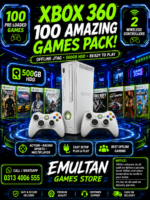 Xbox 360 Offline JTAG 500GB HDD with 100 Games & 2 Wireless Controllers – EMULTAN Games Store
